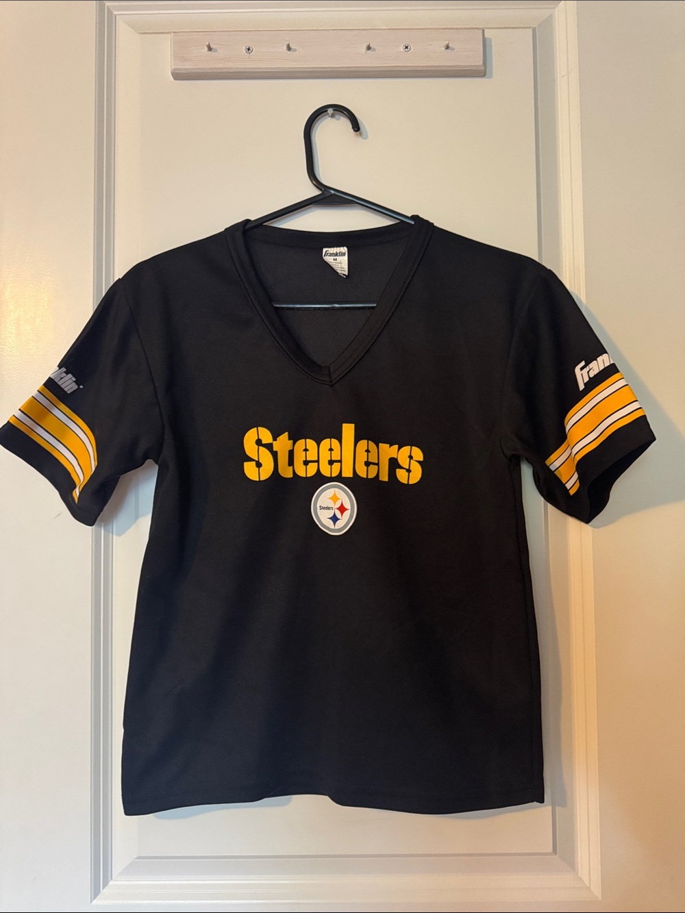 FRANKLIN PITTSBURGH‎ STEELERS FOOTBALL JERSEY SIZE BOYS MED (NO NAME) BLACK GOLD